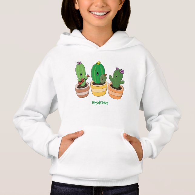 Cactus trio chantante mignonne dessin animé (Devant)
