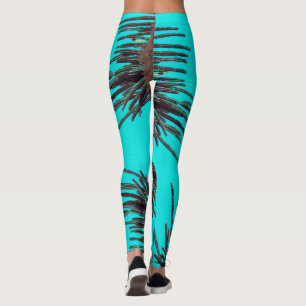 Cactus Type Succulent Plant Pale Green Turquoise Leggings