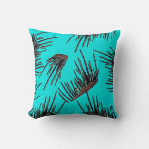 Cactus Type Succulent Plant Pale Green Turquoise Throw Pillow