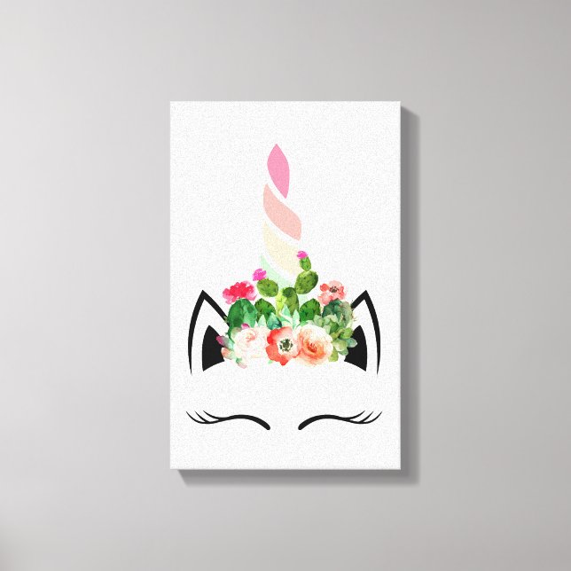 Cactus Unicorn Canvas Print (Front)