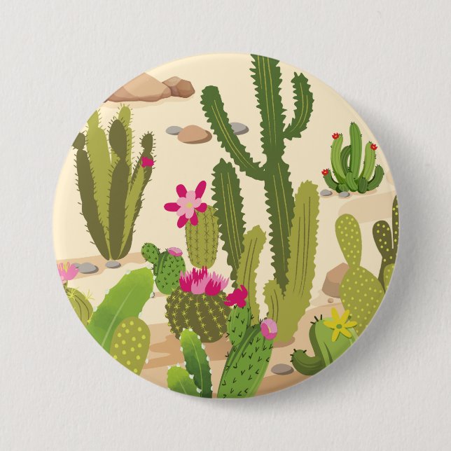 Cactus Variety 3 Inch Round Button (Front)
