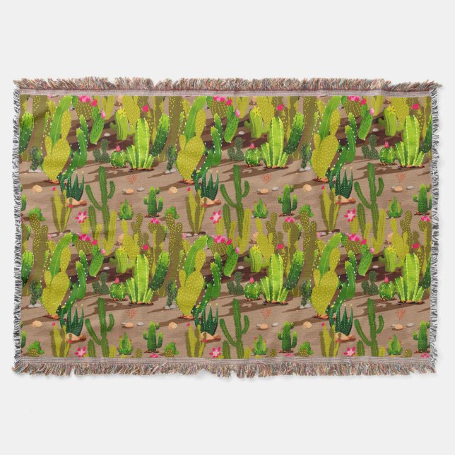 Cactus Variety 3 Throw Blanket (Front)
