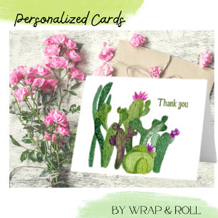 Cactus Variety Personalized Thank You Card