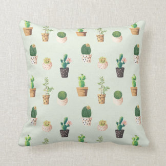 Cactus vert clair Succulent Plante Coussin Motif