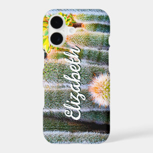 Cactus verts flous Succulent Photo Monogramme Nom