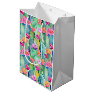 Cactus Watercolor Art Desert Southwest Colourful Medium Gift Bag