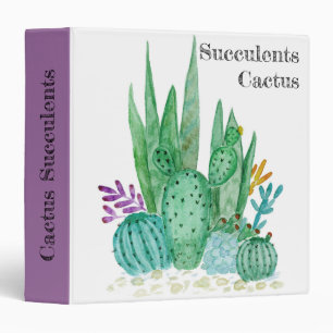 Cactus watercolor cacti flowers floral desert illu binder