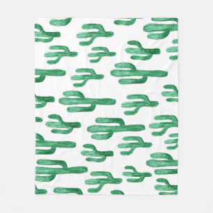 Cactus watercolor: hand-drawn illustration fleece blanket