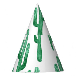 Cactus watercolor: hand-drawn illustration party hat