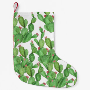 Cactus Watercolor: Seamless Pattern Background Small Christmas Stocking
