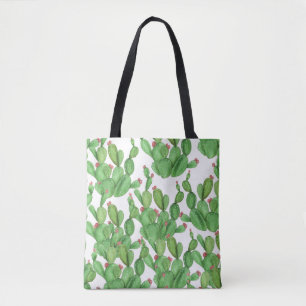 Cactus Watercolor: Seamless Pattern Background Tote Bag