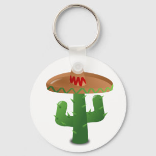 Cactus Wearing Sombrero Keychain