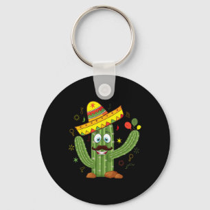 Cactus Wearing Sombrero Mexican Fiesta Cinco De Ma Keychain