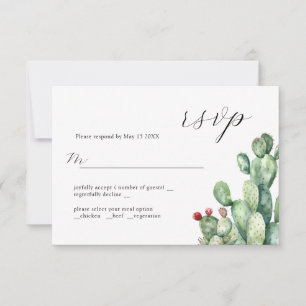 Cactus Wedding Design RSVP Card