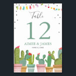 Cactus Wedding Rustic Fiesta Table Number Card<br><div class="desc">Set the tone for your party with these wonderful,  elegant looking Table Number cards with a cactus fiesta theme. Soft pastel colours and hand drawn illustrations characterize this invitation suite. The Fiesta theme is perfect for a summer party.</div>