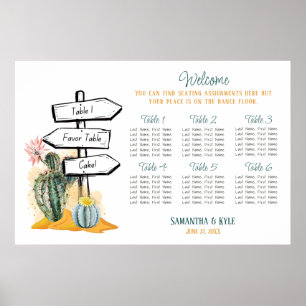 Cactus Wedding Seating Chart