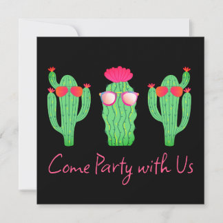 Cactus Western Theme Party Invitation