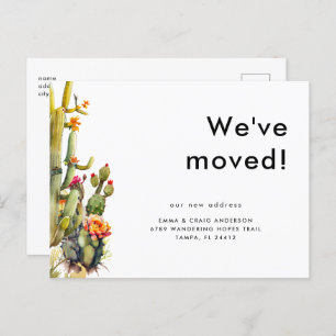Cactus We've Moved Postcard