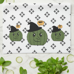 Cactus Witch "Not a Hugger"  Halloween Kitchen Towel