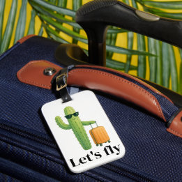 Cactus with a suitcase Luggage Tag