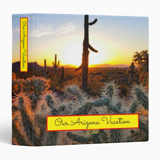 Cactus With Arizona Sunset Superstition Wilderness Binder (Front/Spine)