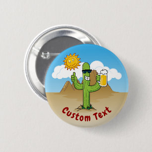 Cactus with Beer 2 Inch Round Button