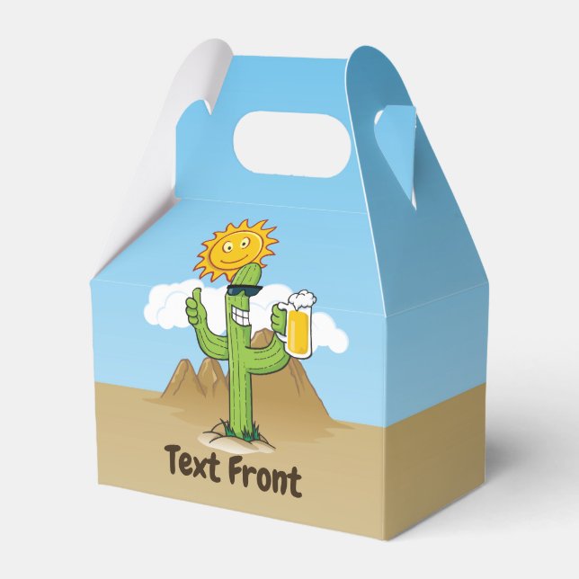 Cactus with Beer Favor Box (Front Side)
