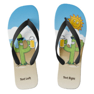 Cactus with Beer Flip Flops