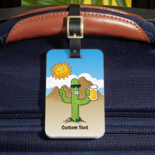Cactus with Beer Luggage Tag