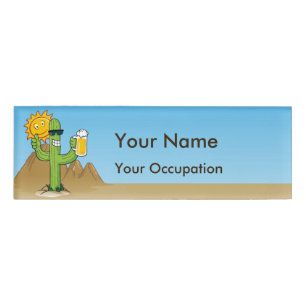 Cactus with Beer Name Tag