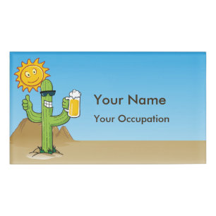 Cactus with Beer Name Tag