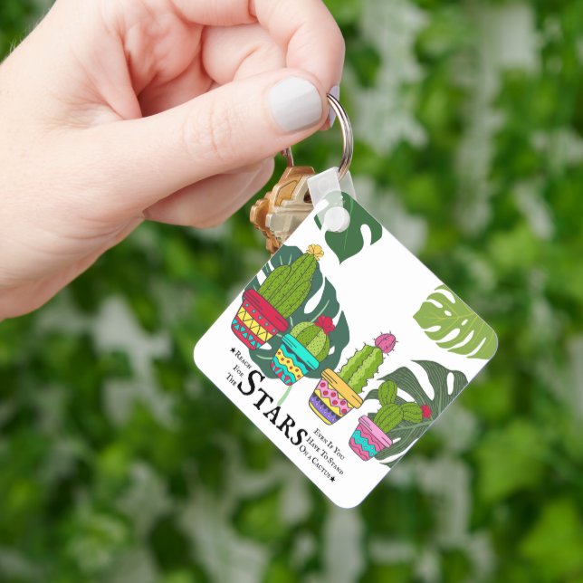 CACTUS WITH BIG LEAVES KEYCHAIN (Hand)