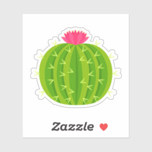 Cactus with flower Cut Vinyl Stickers