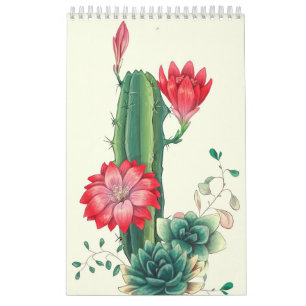 Cactus With Flowers Calendar