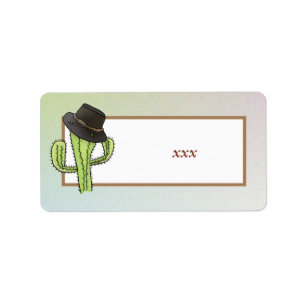 Cactus with hat label
