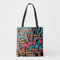 Cactus Worl Stylized All Over Print Tote Bag