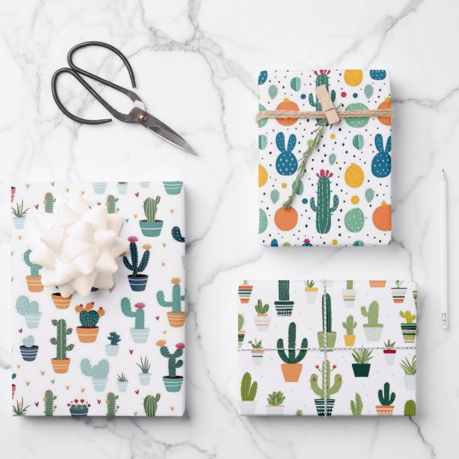 Cactus Wrapping Paper Sheet (Front)