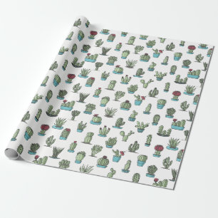 Cactuses and Succulents Pattern Wrapping Paper