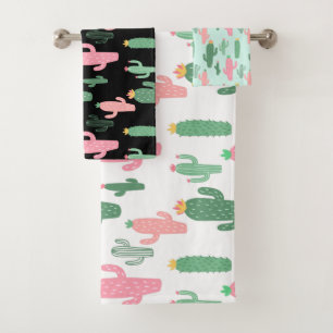 Cactuses pattern kids bath towel