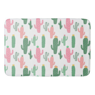 Cactuses pattern kids bathroom  bath mat