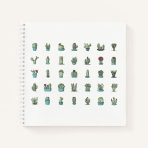 Cactuses Succulents Plants Hand Drawn Botanical Notebook