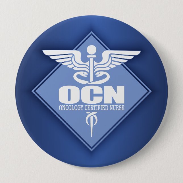 Cad OCN (diamond) 4 Inch Round Button (Front)