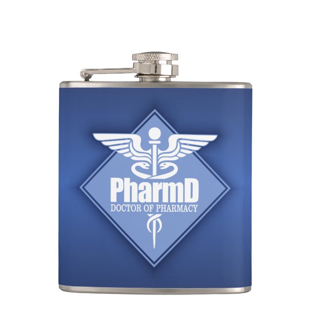 Cad PharmD (diamond) Hip Flask (Front)