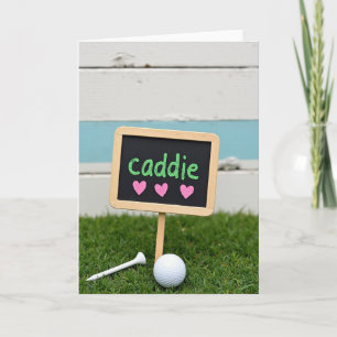 Caddie Chalkboard Golf Fun Card