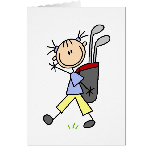 Caddy Carrying The Golf Bag Card (Front)