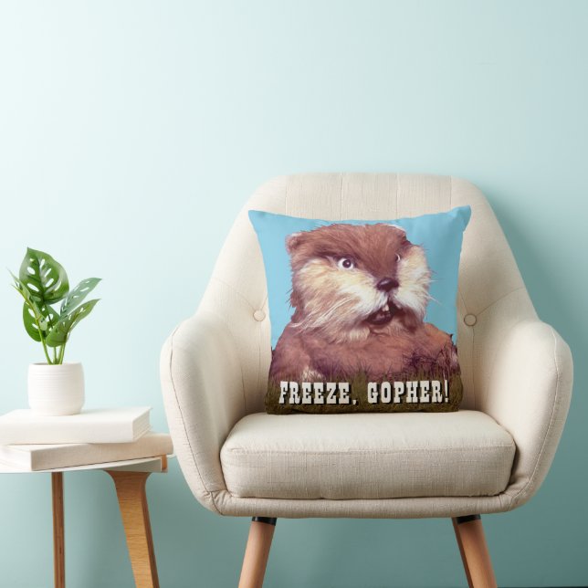 Caddyshack | Freeze, Gopher! Throw Pillow (Chair)