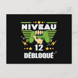 Cadeau 12 ans Anniversaire Gamer Niveau 12 Postcard