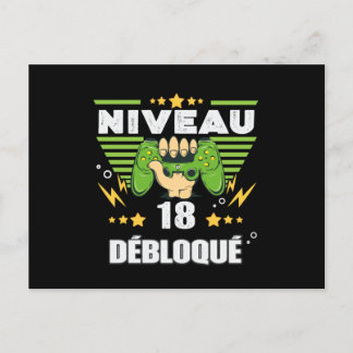 Cadeau 18 ans Anniversaire Gamer Niveau 18 Postcard