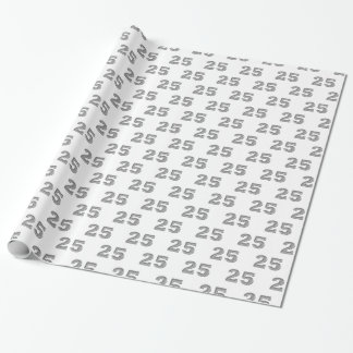 Cadeau 25e anniversaire d'argent papier d'enveloppement d