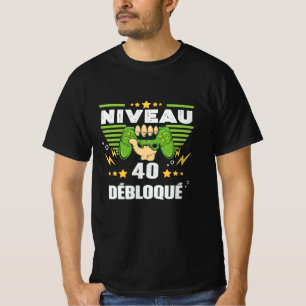 Cadeau 40 ans Anniversaire Gamer Niveau 40 T-Shirt